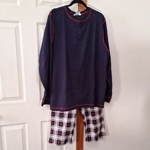 Navy and Red Mens Pajamas